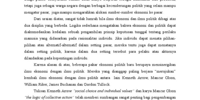 Teori Pilihan Publik: Analisis Ekonomi Dari Pilihan Dan Perilaku Politik