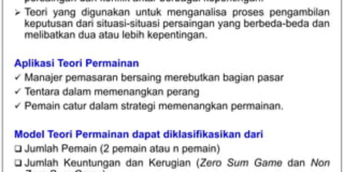 Teori Permainan: Aplikasi Dan Contoh Dalam Ekonomi Dan Bisnis