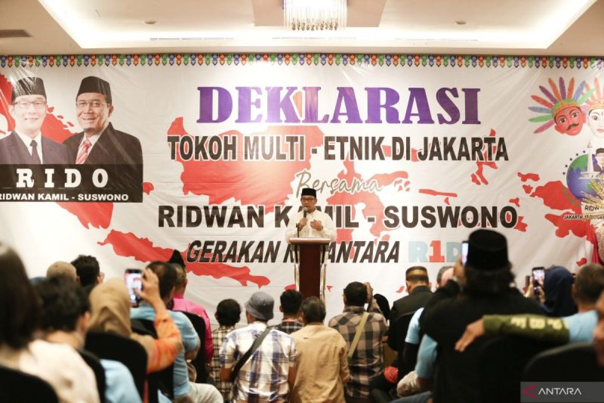 Puluhan komunitas etnik di DKI DKI Jakarta membantu pasangan RIDO 