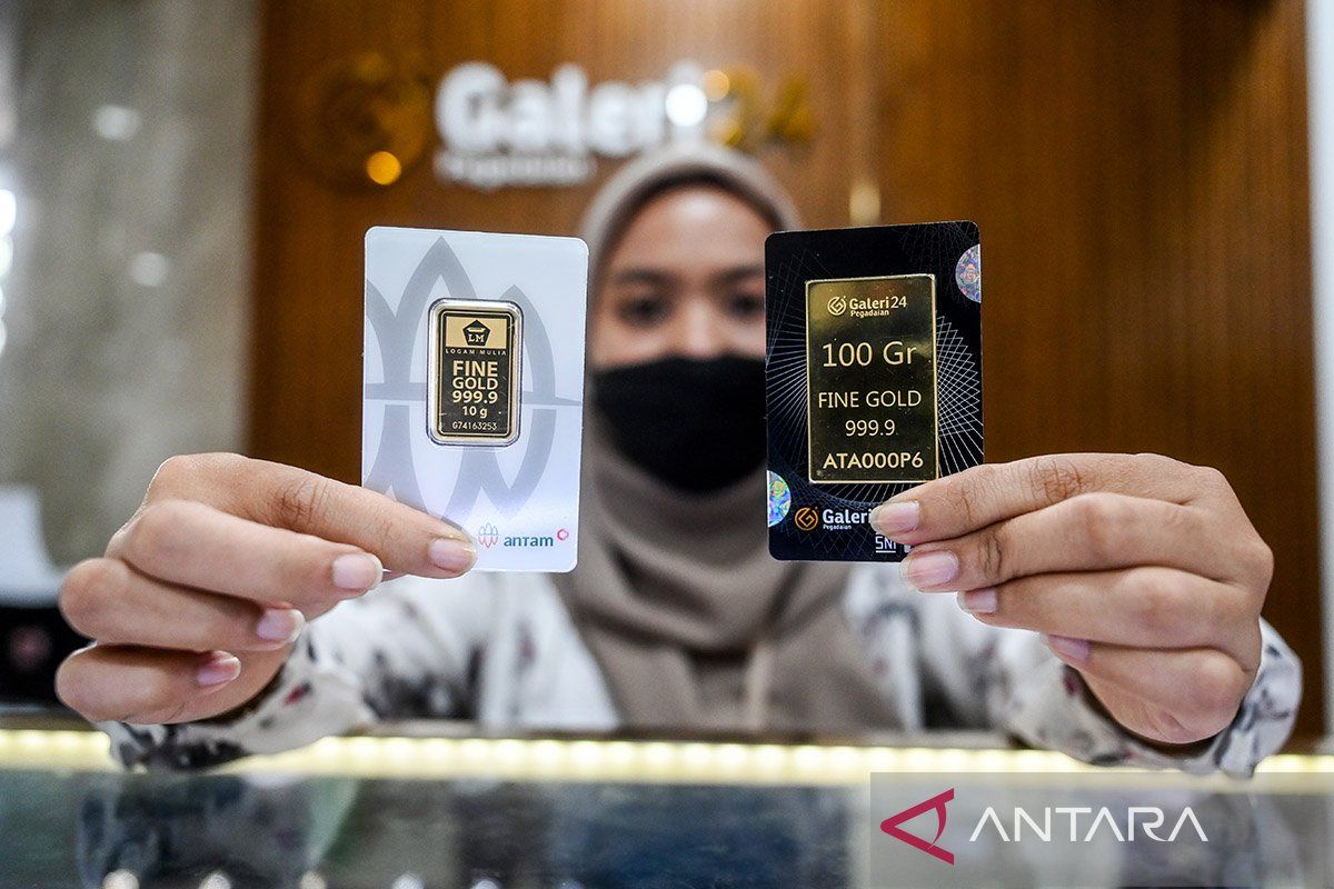 Emas Antam hari terakhir pekan naik Rp7.000 pada waktu ini jadi Rp1,503 jt per gram